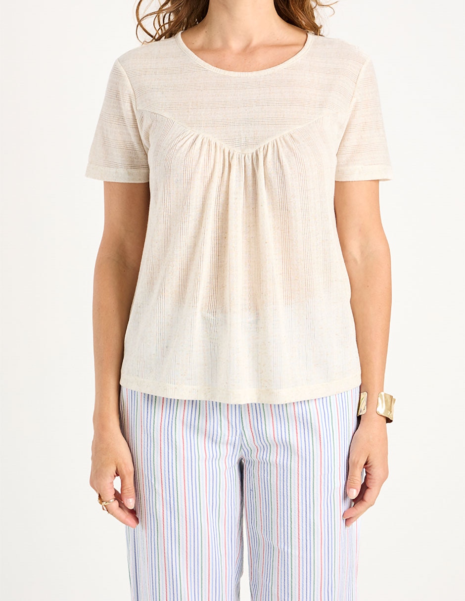 Playera manga corta cuello redondo para mujer 5