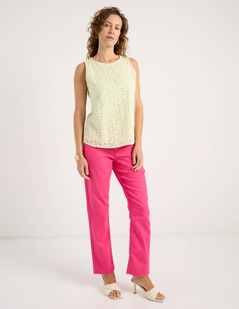 Jeans slim corte cintura para mujer 2