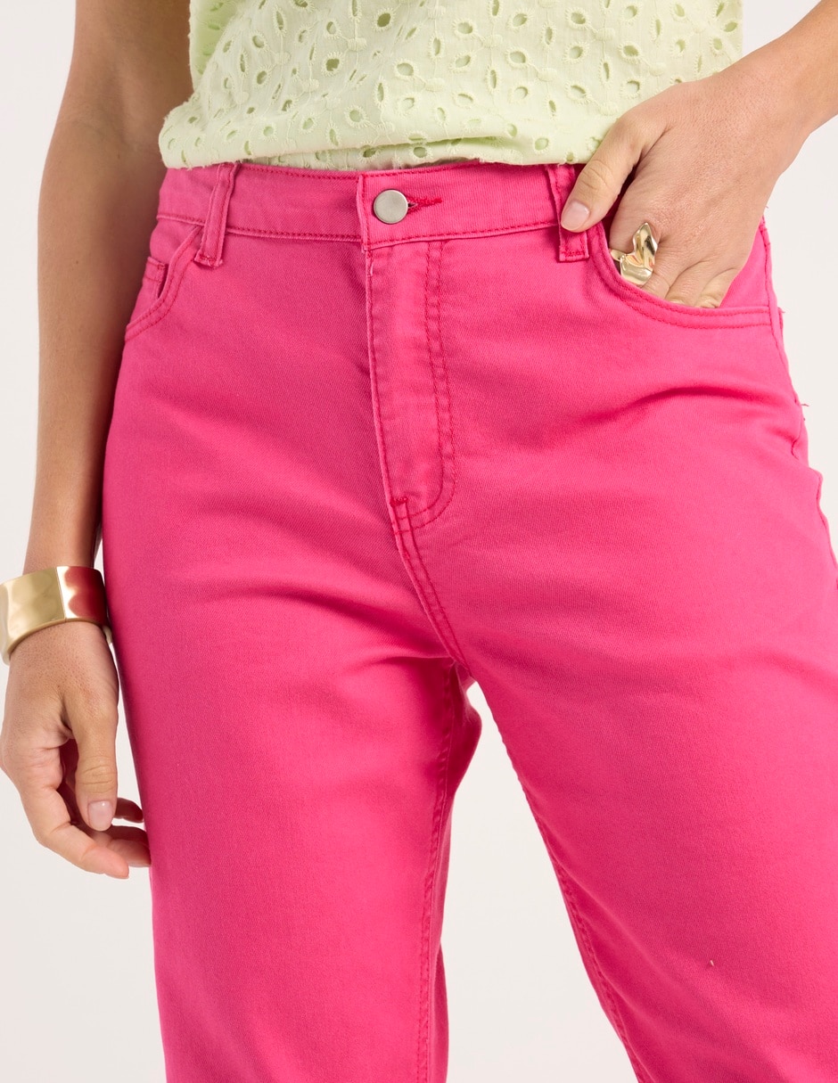 Jeans slim corte cintura para mujer 5