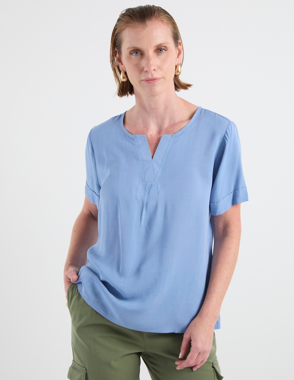 Blusa manga corta para mujer