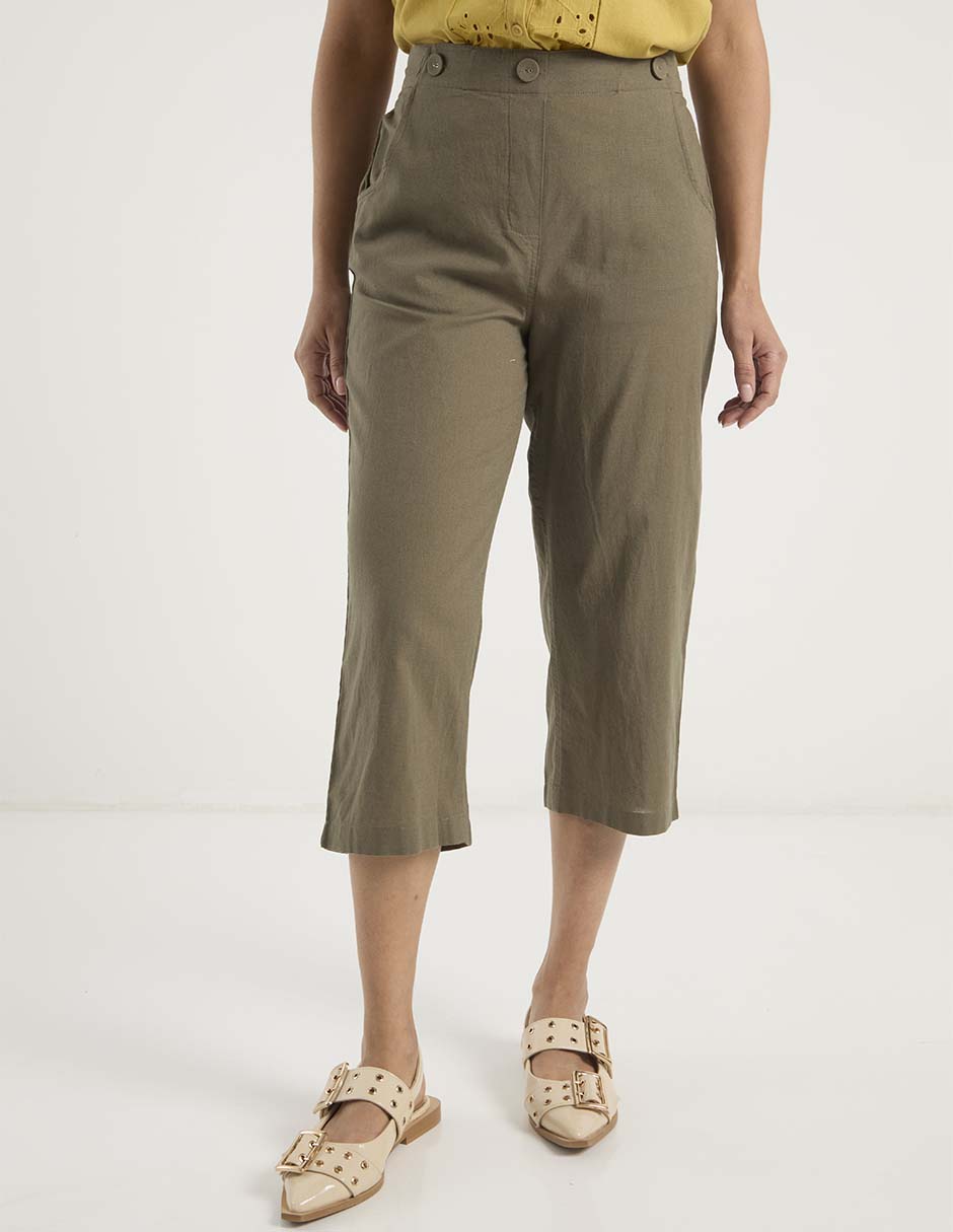 Pantalón capri slim para mujer