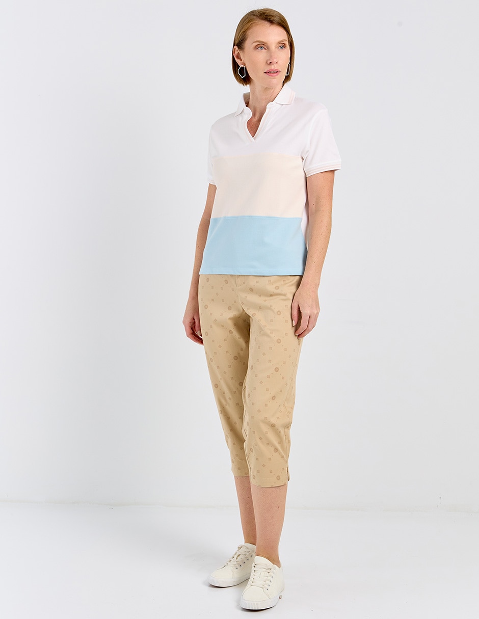 Playera manga corta cuello polo para mujer 3