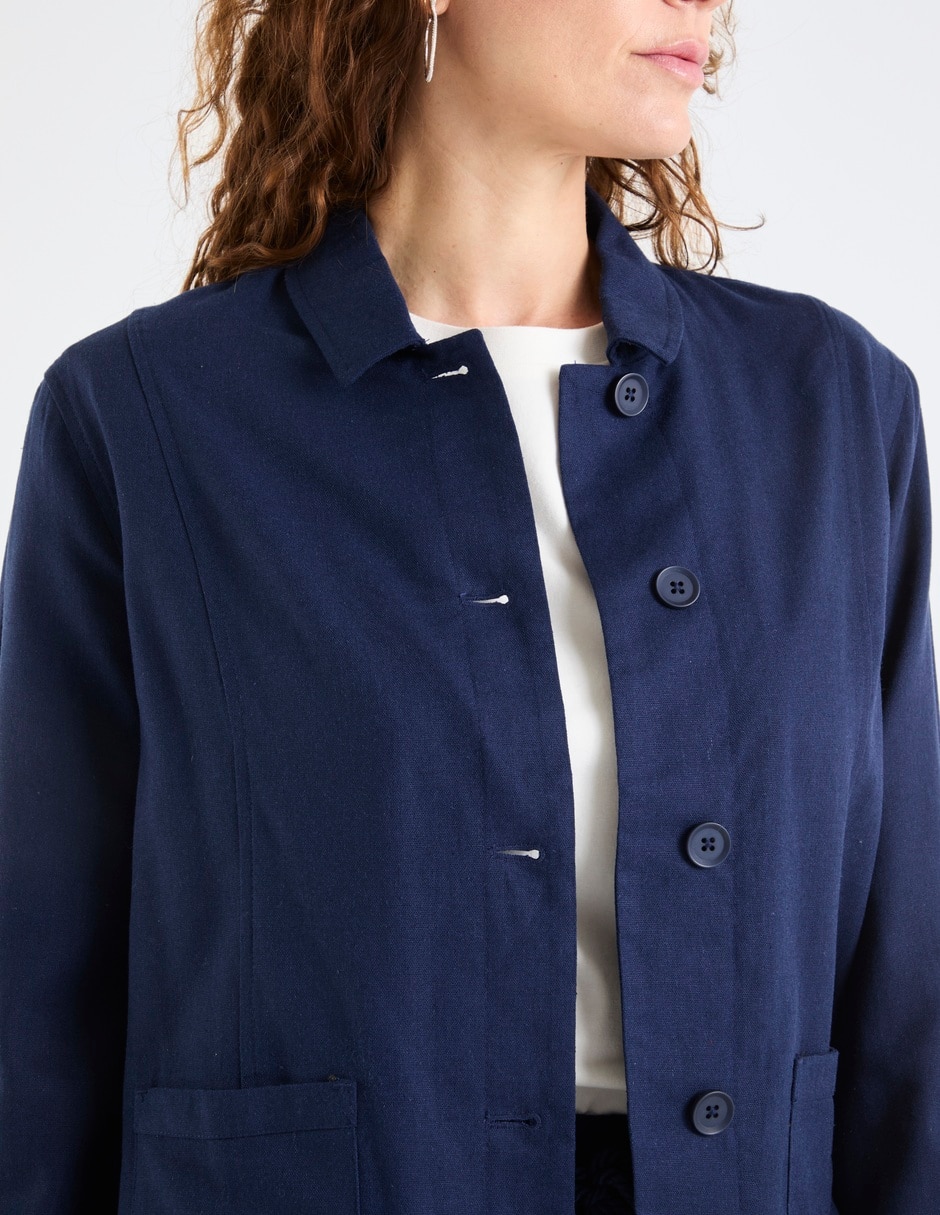 SACO WEEKEND, M, AZUL MARINO LISO RECTO