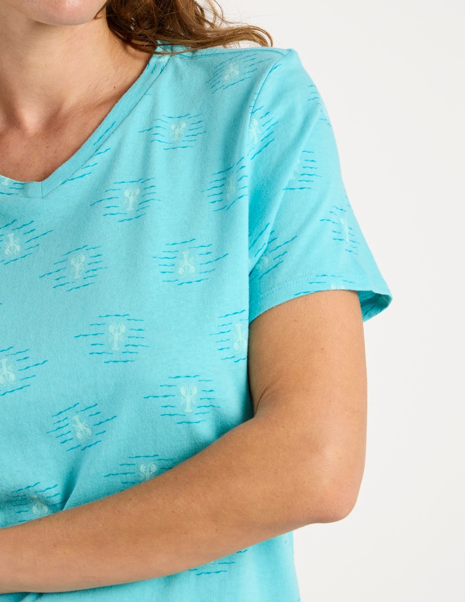 Playera manga corta cuello v para mujer 5