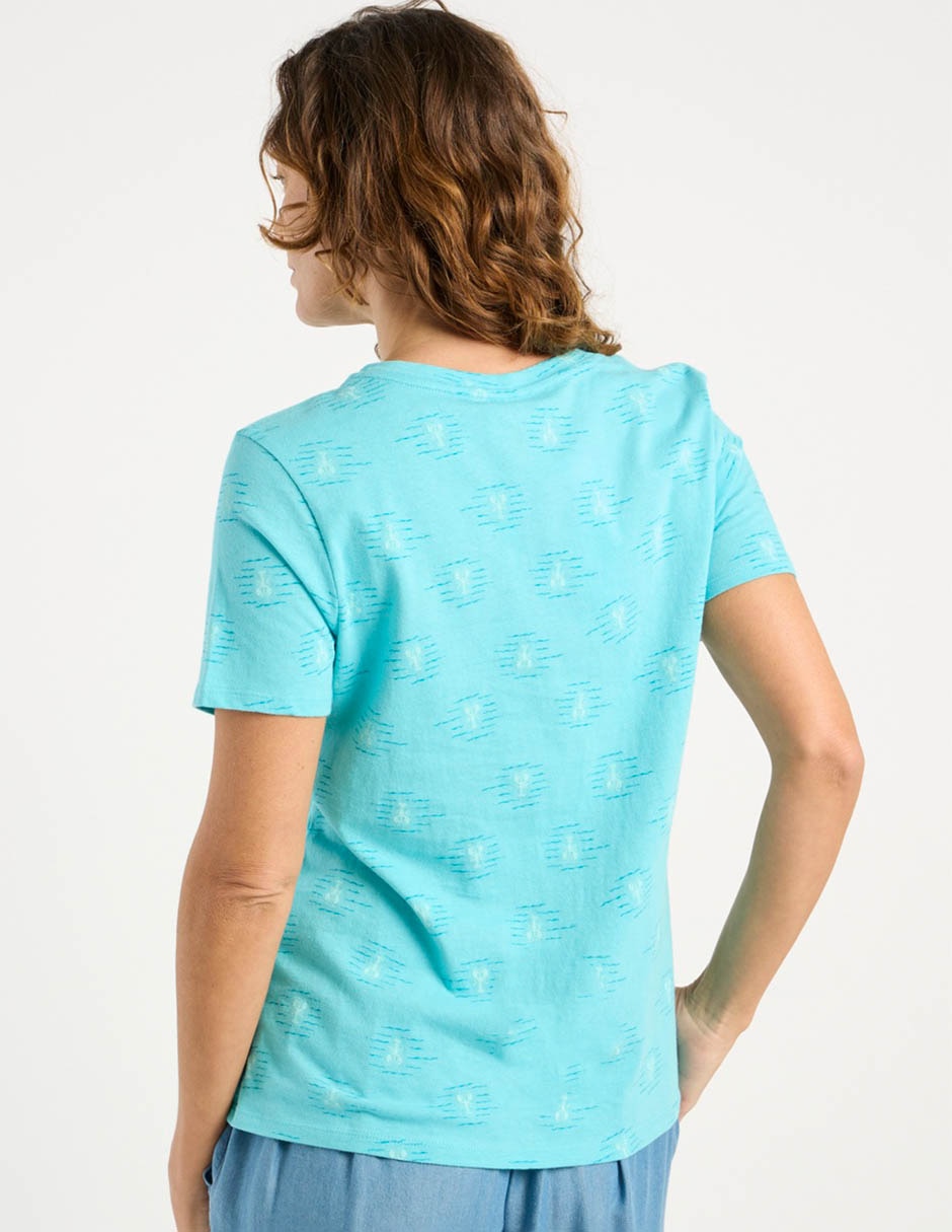Playera manga corta cuello v para mujer 6