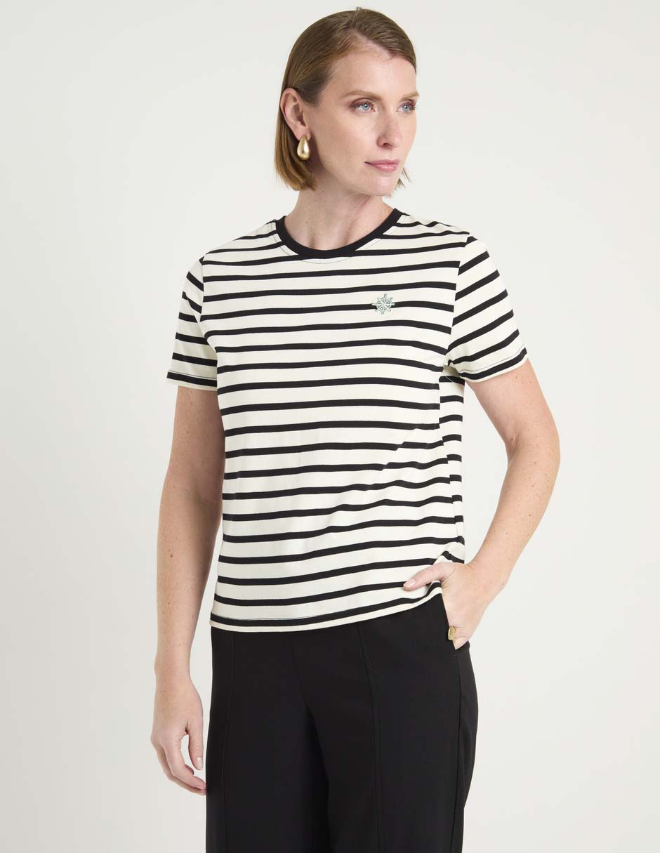 Playera manga corta cuello redondo para mujer 2