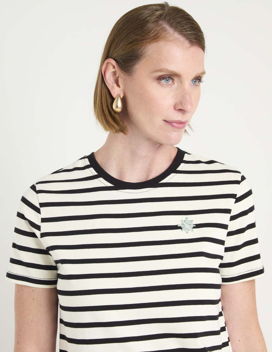Playera manga corta cuello redondo para mujer 4