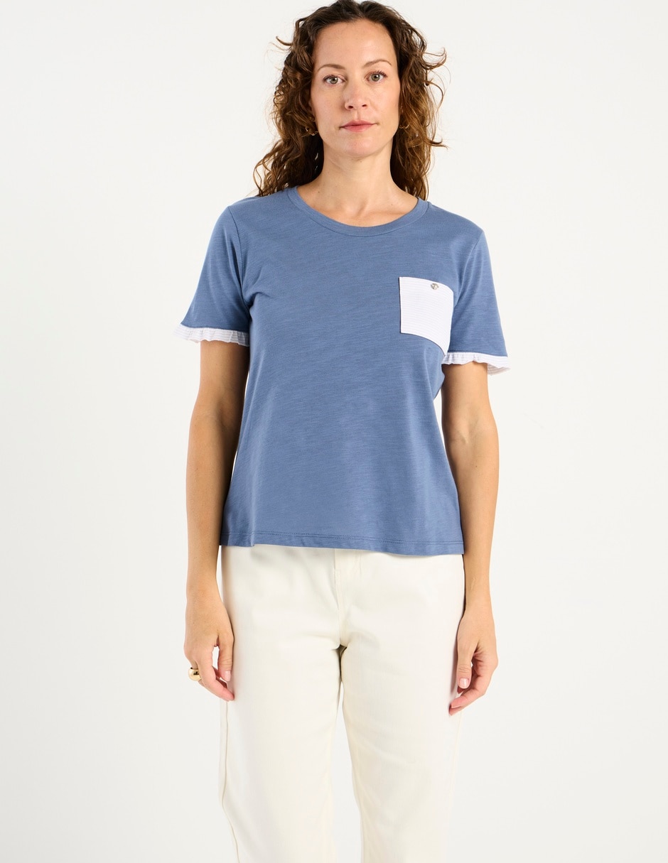 Playera manga corta cuello redondo para mujer Playera manga corta cuello redondo para mujer