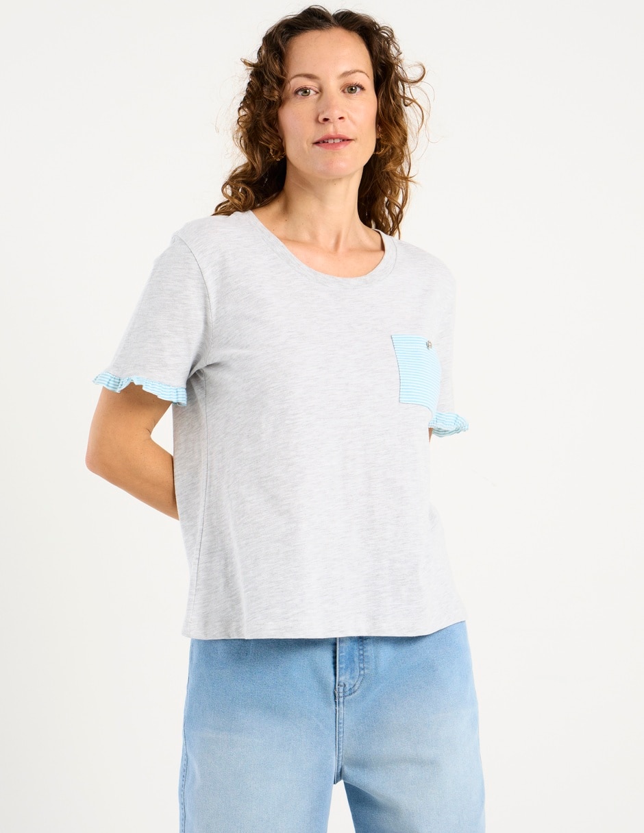Playera manga corta cuello redondo para mujer 2