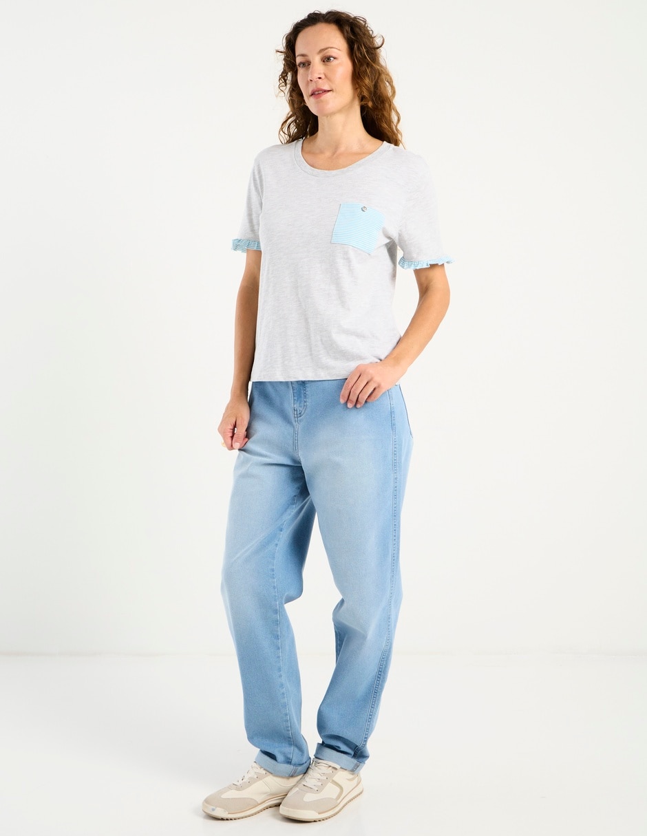 Playera manga corta cuello redondo para mujer 3