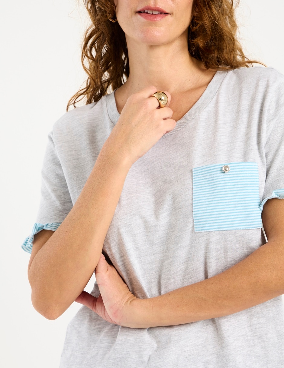Playera manga corta cuello redondo para mujer 4