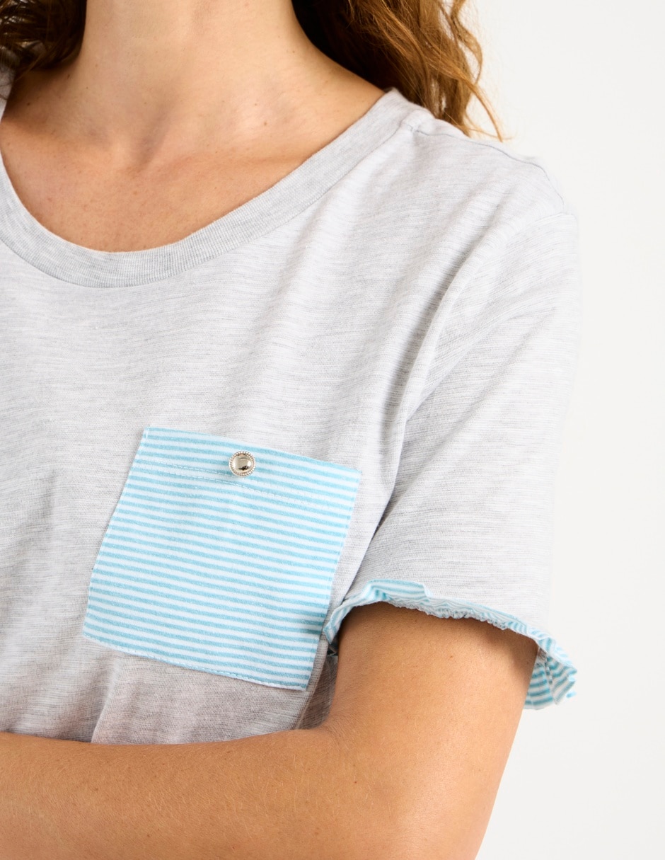 Playera manga corta cuello redondo para mujer 5