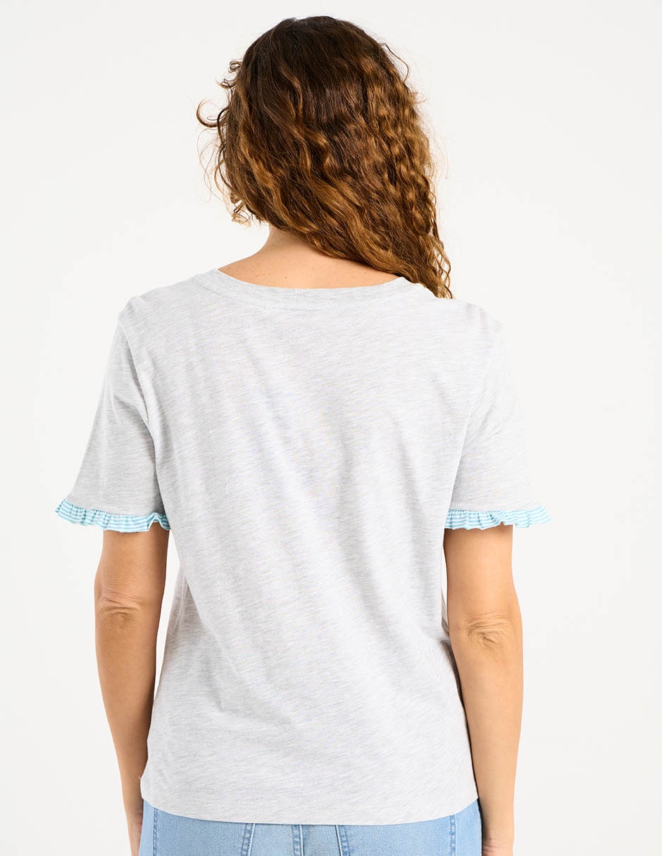 Playera manga corta cuello redondo para mujer 6