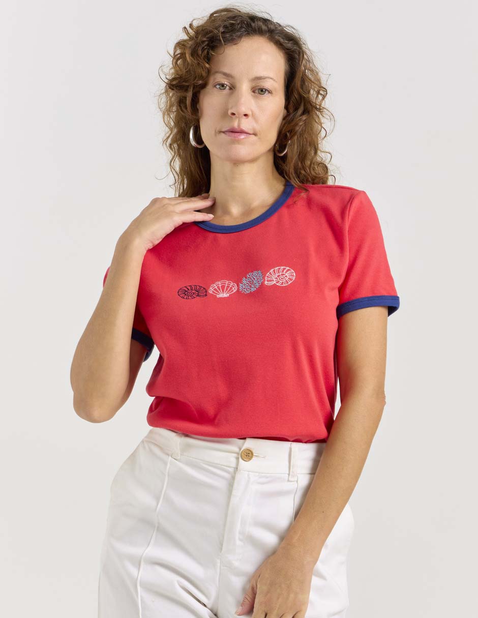Playera manga corta cuello redondo para mujer Playera manga corta cuello redondo para mujer