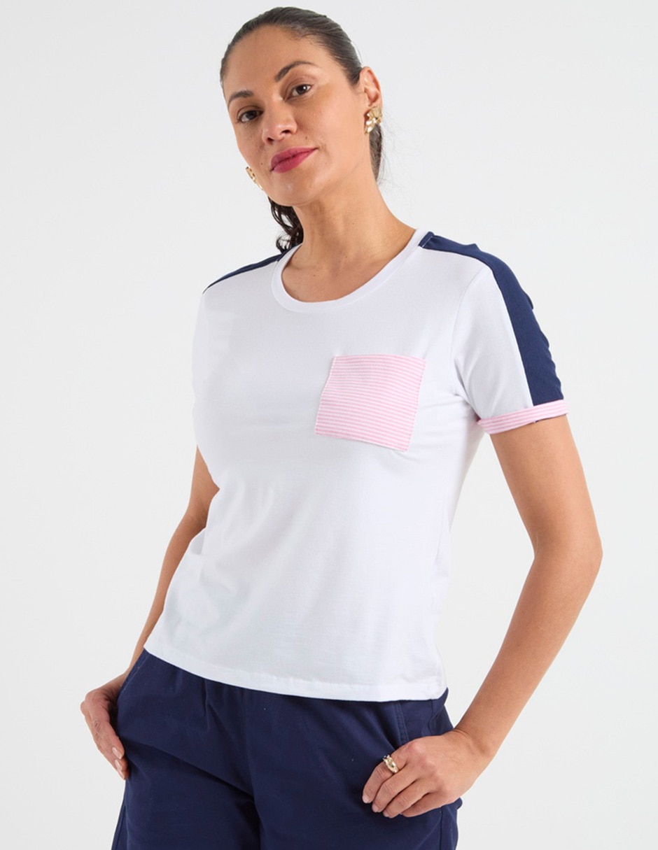 Playera manga corta cuello redondo para mujer 2