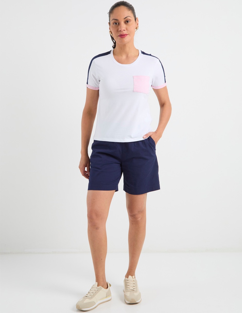 Playera manga corta cuello redondo para mujer 3