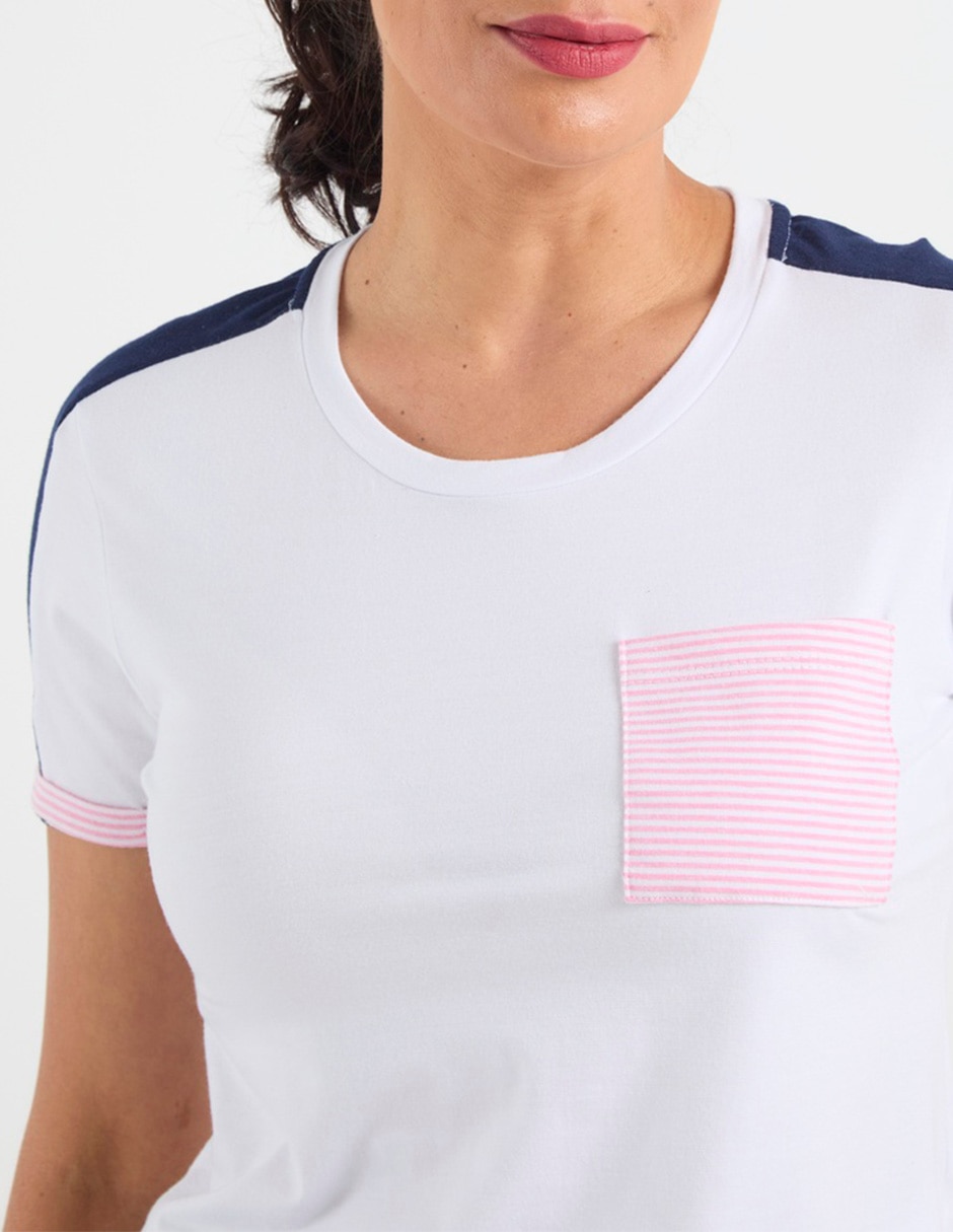 Playera manga corta cuello redondo para mujer 4
