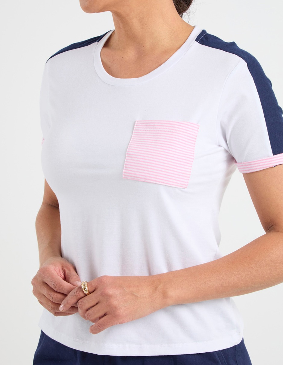 Playera manga corta cuello redondo para mujer 5