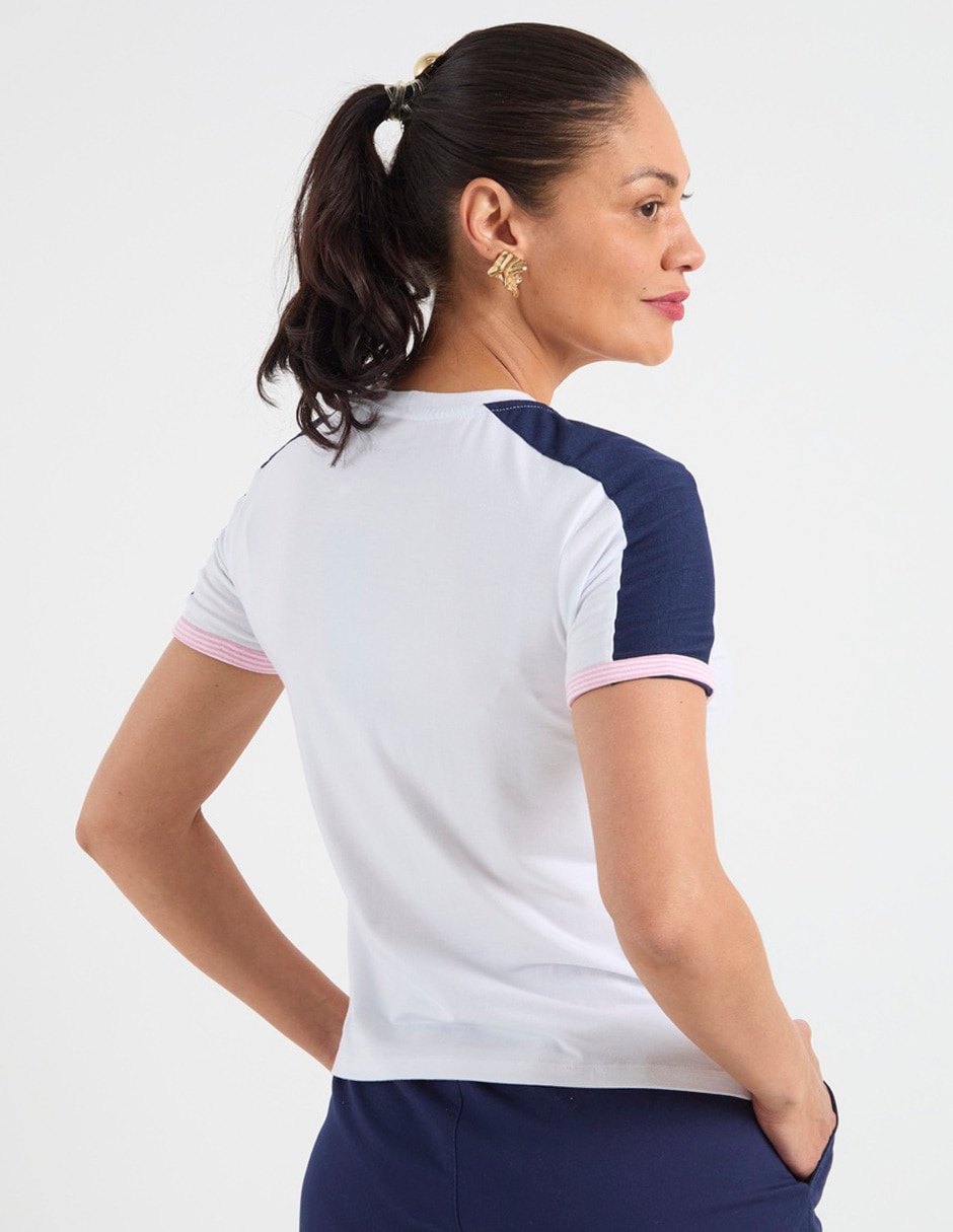 Playera manga corta cuello redondo para mujer 6