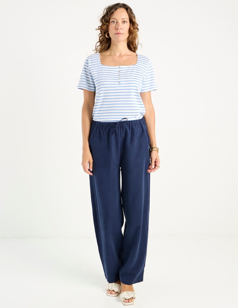 PANTALON WEEKEND, CH, AZUL MARINO LISO