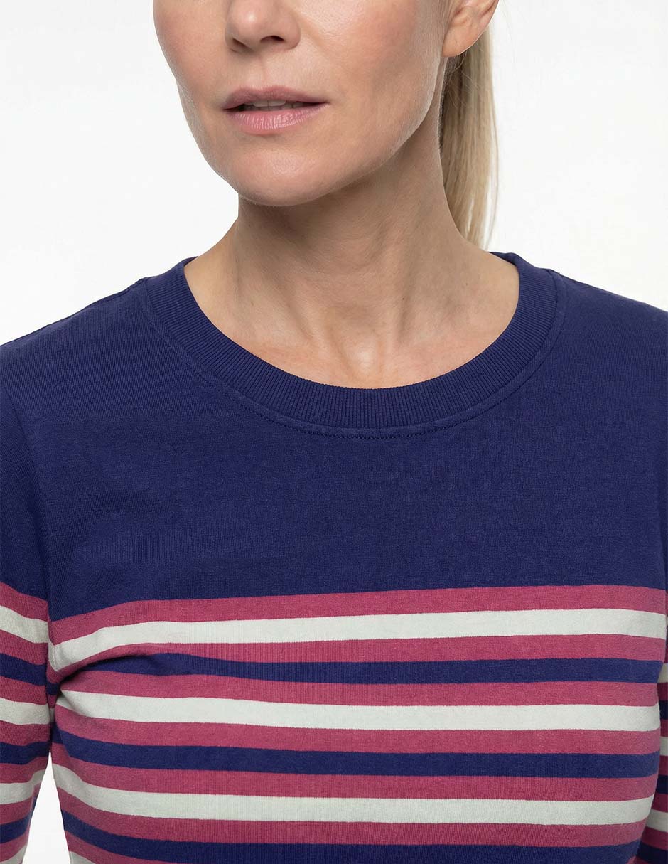 Playera manga larga cuello redondo para mujer 4