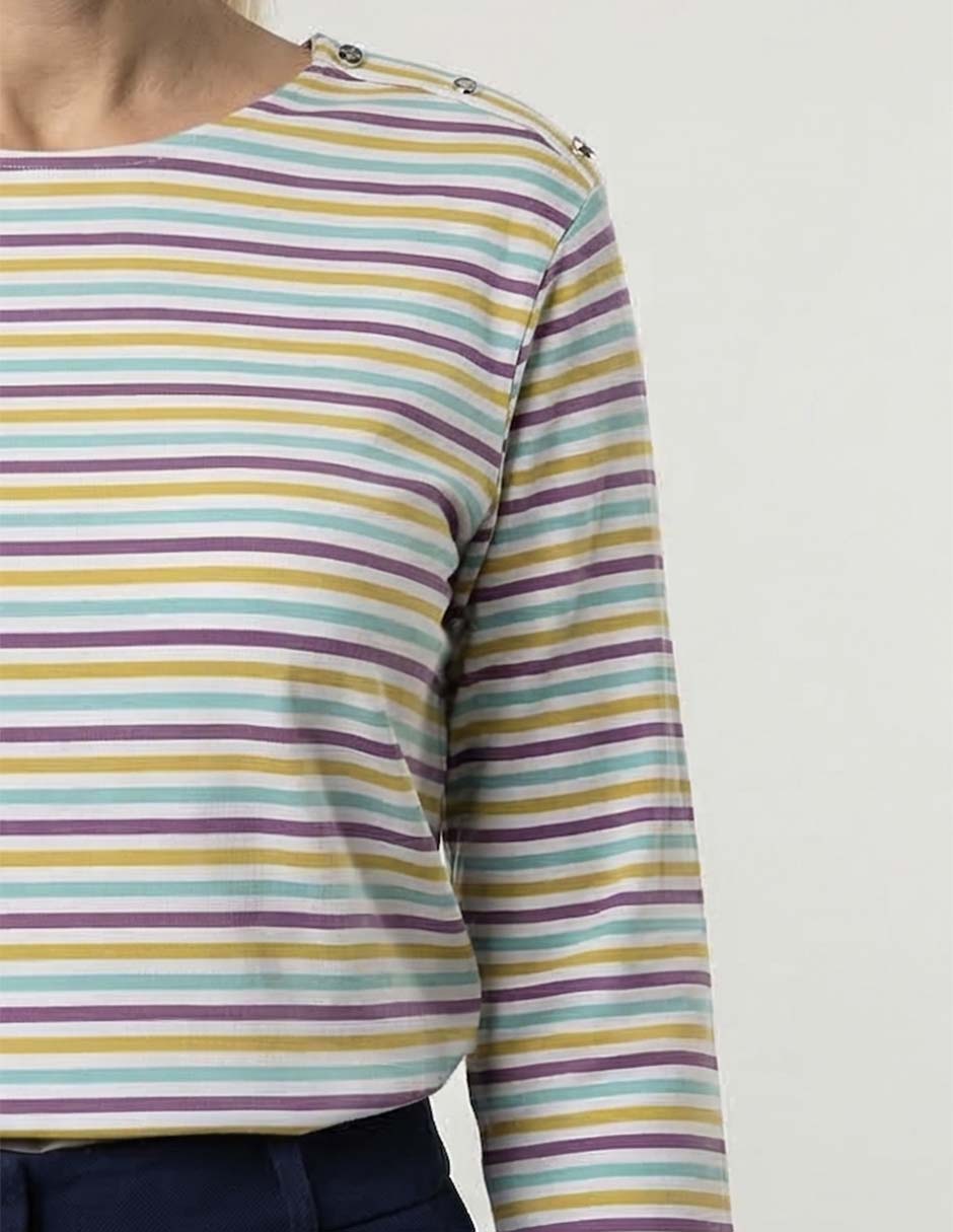 Playera manga 3/4 cuello redondo para mujer 4