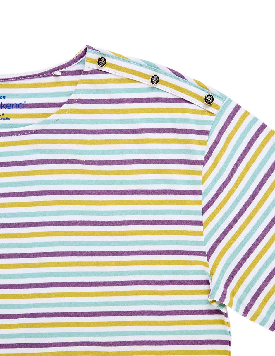 Playera manga 3/4 cuello redondo para mujer 5
