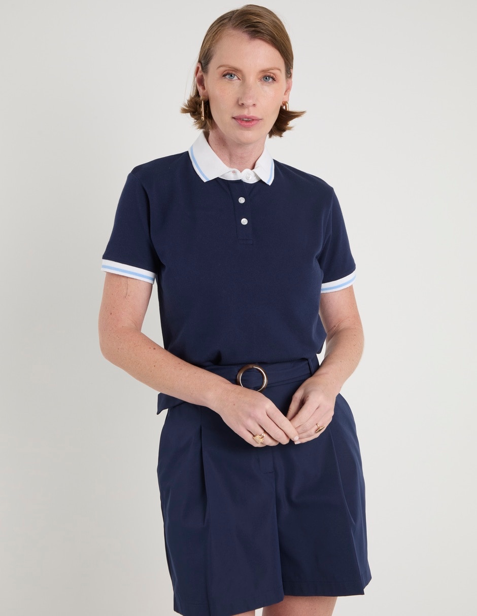 Playera manga corta cuello polo para mujer 2
