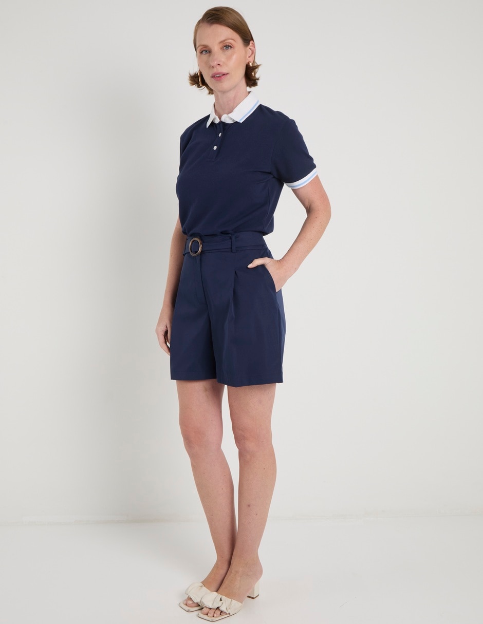 Playera manga corta cuello polo para mujer 3