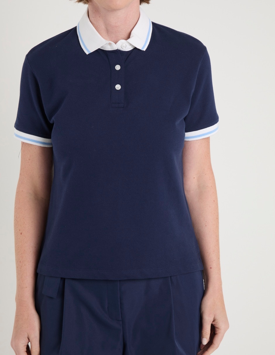 Playera manga corta cuello polo para mujer 7