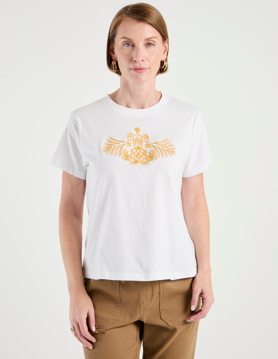 Playera manga corta cuello redondo para mujer Playera manga corta cuello redondo para mujer