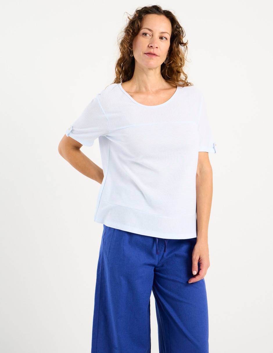 Playera manga corta cuello redondo para mujer Playera manga corta cuello redondo para mujer