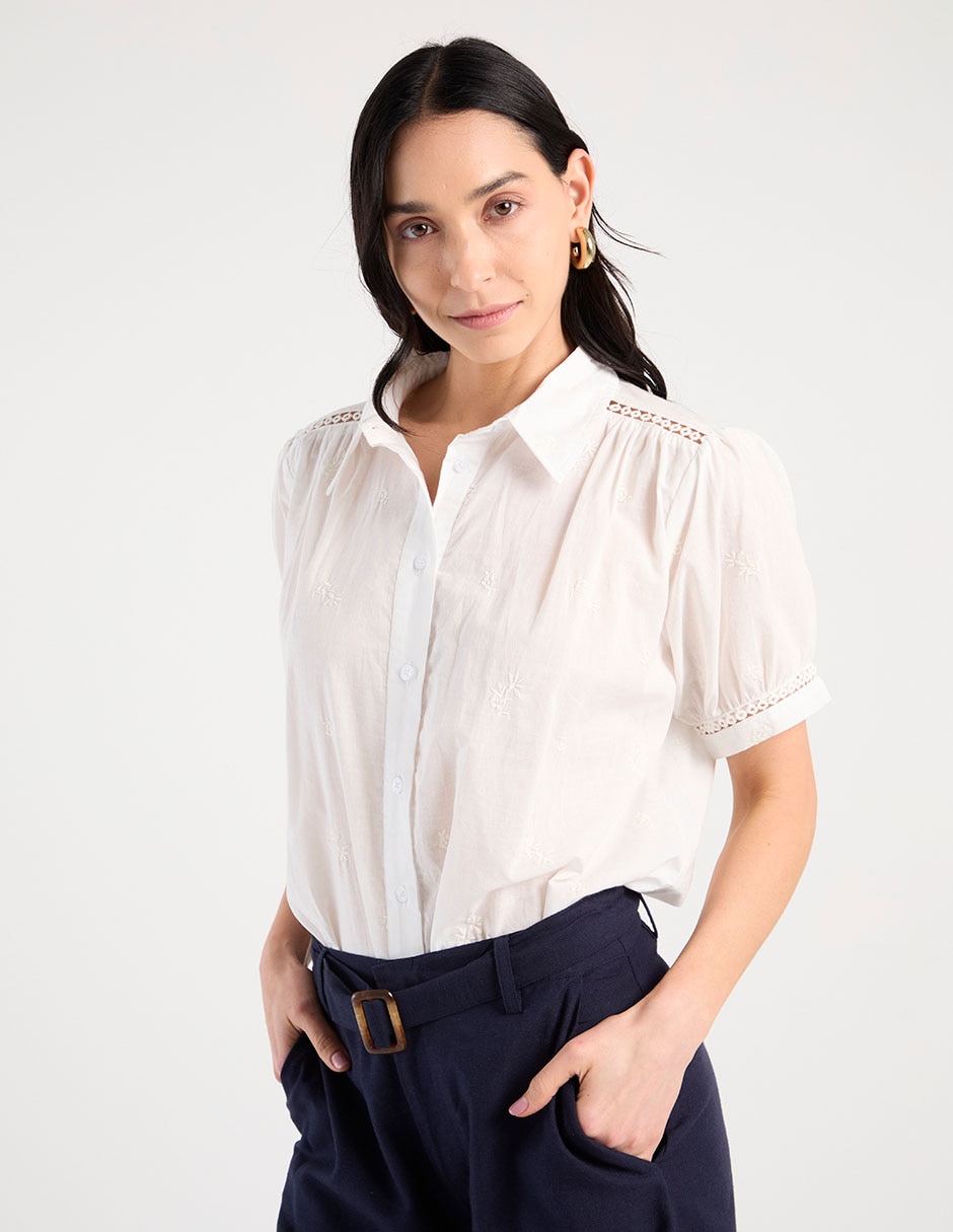 Blusa manga corta para mujer