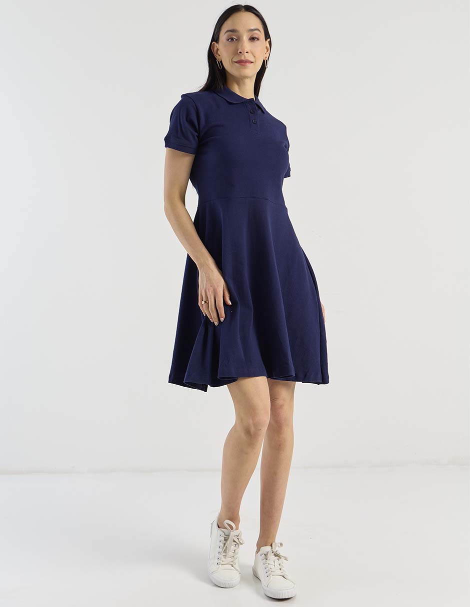 VESTIDO L RODILLA WEEK, M, AZUL MARINO
