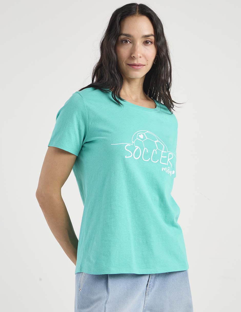 Playera manga corta cuello redondo para mujer Playera manga corta cuello redondo para mujer
