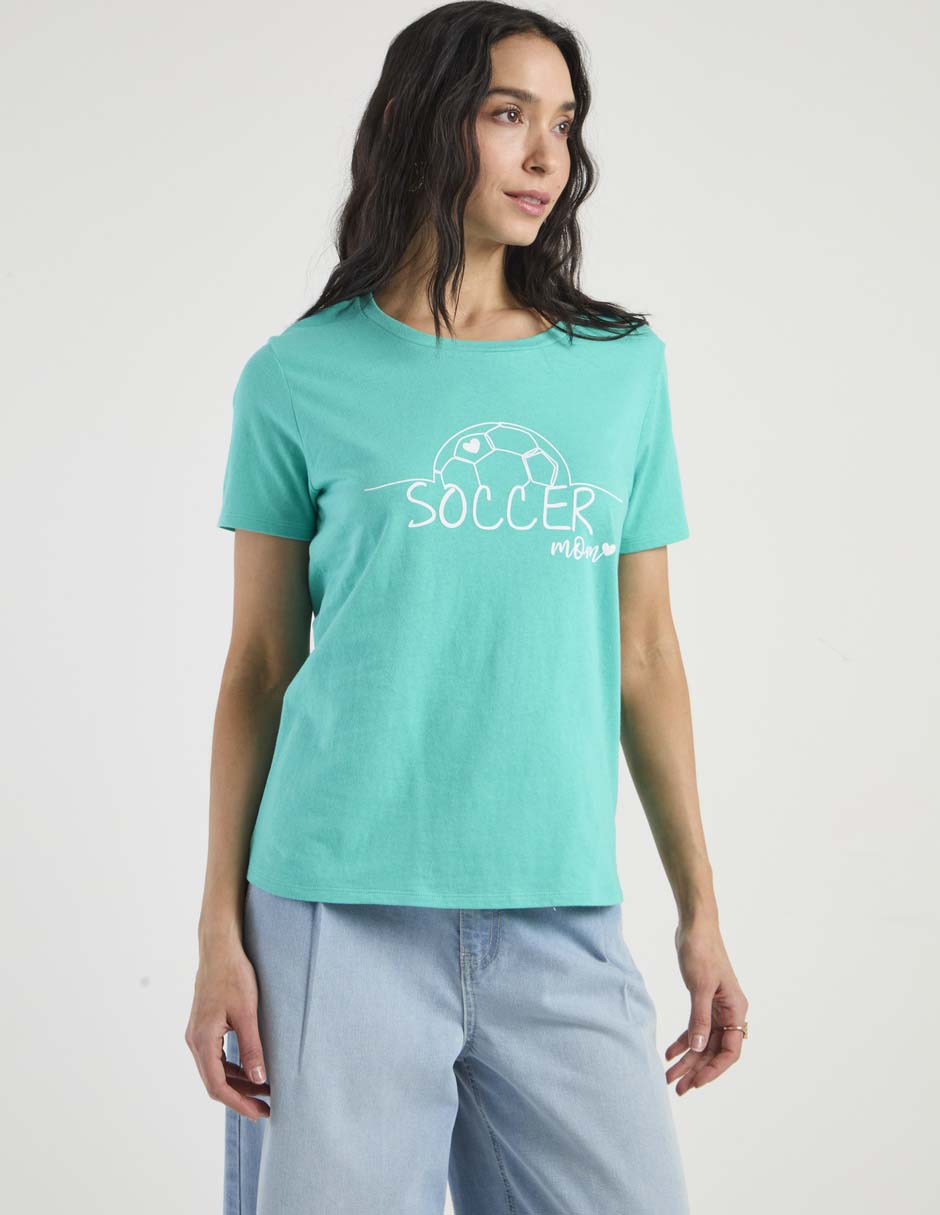 Playera manga corta cuello redondo para mujer 2