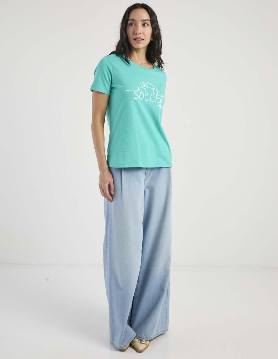 Playera manga corta cuello redondo para mujer 3