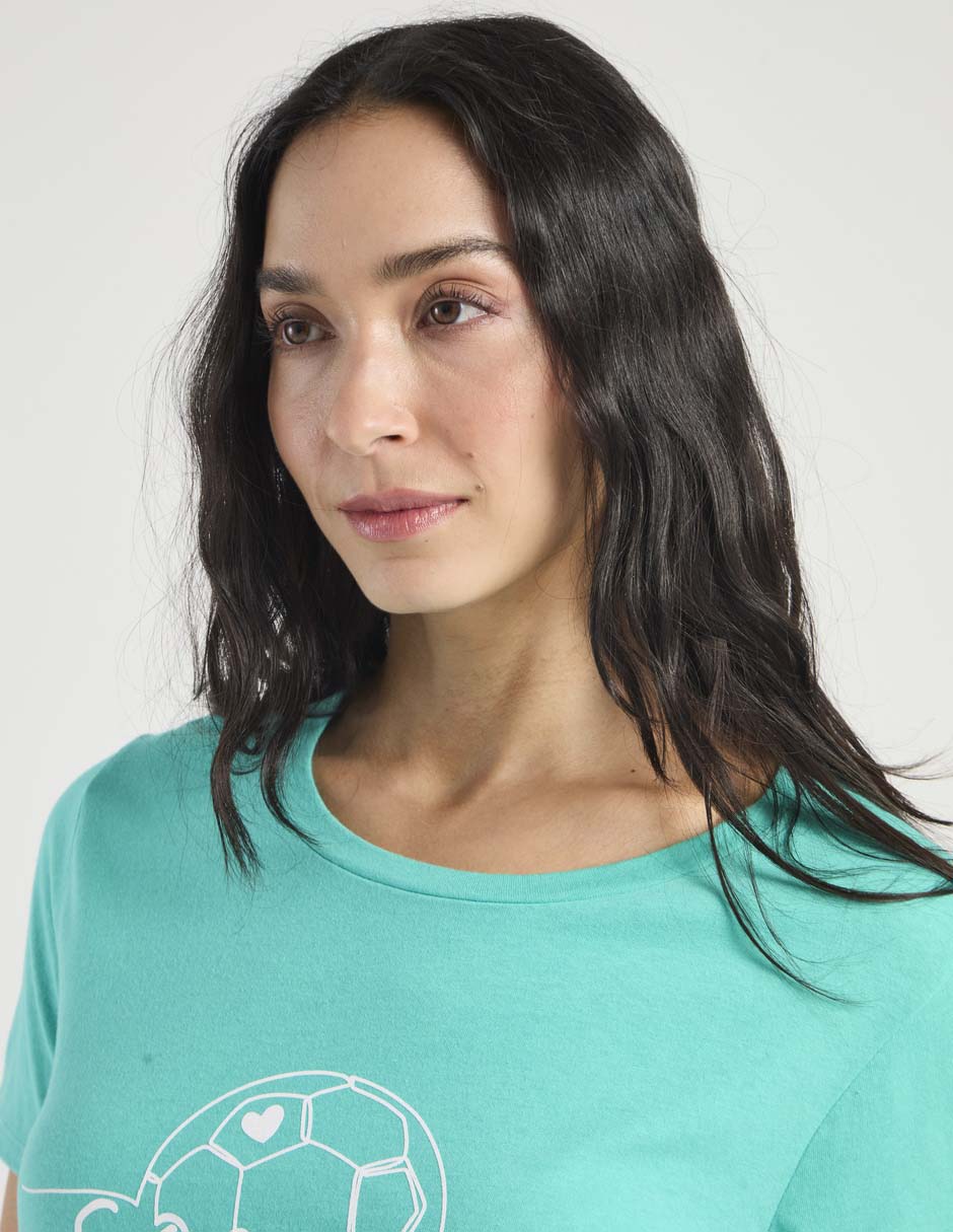 Playera manga corta cuello redondo para mujer 4