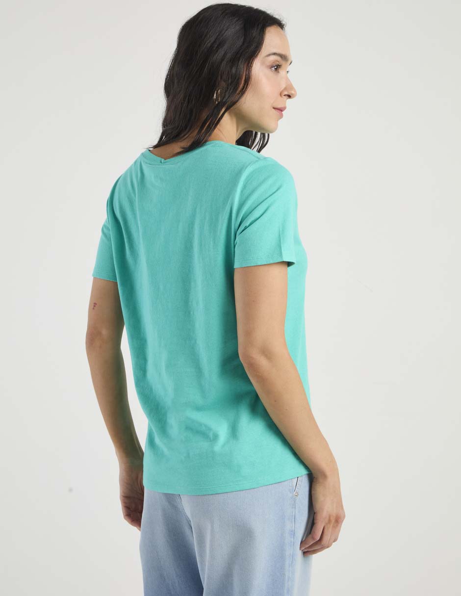Playera manga corta cuello redondo para mujer 6