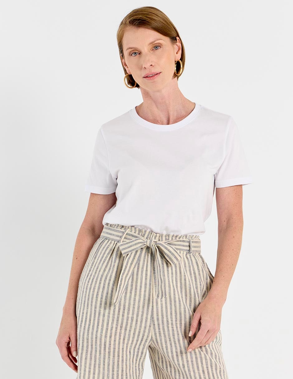 Playera manga corta cuello redondo para mujer Playera manga corta cuello redondo para mujer