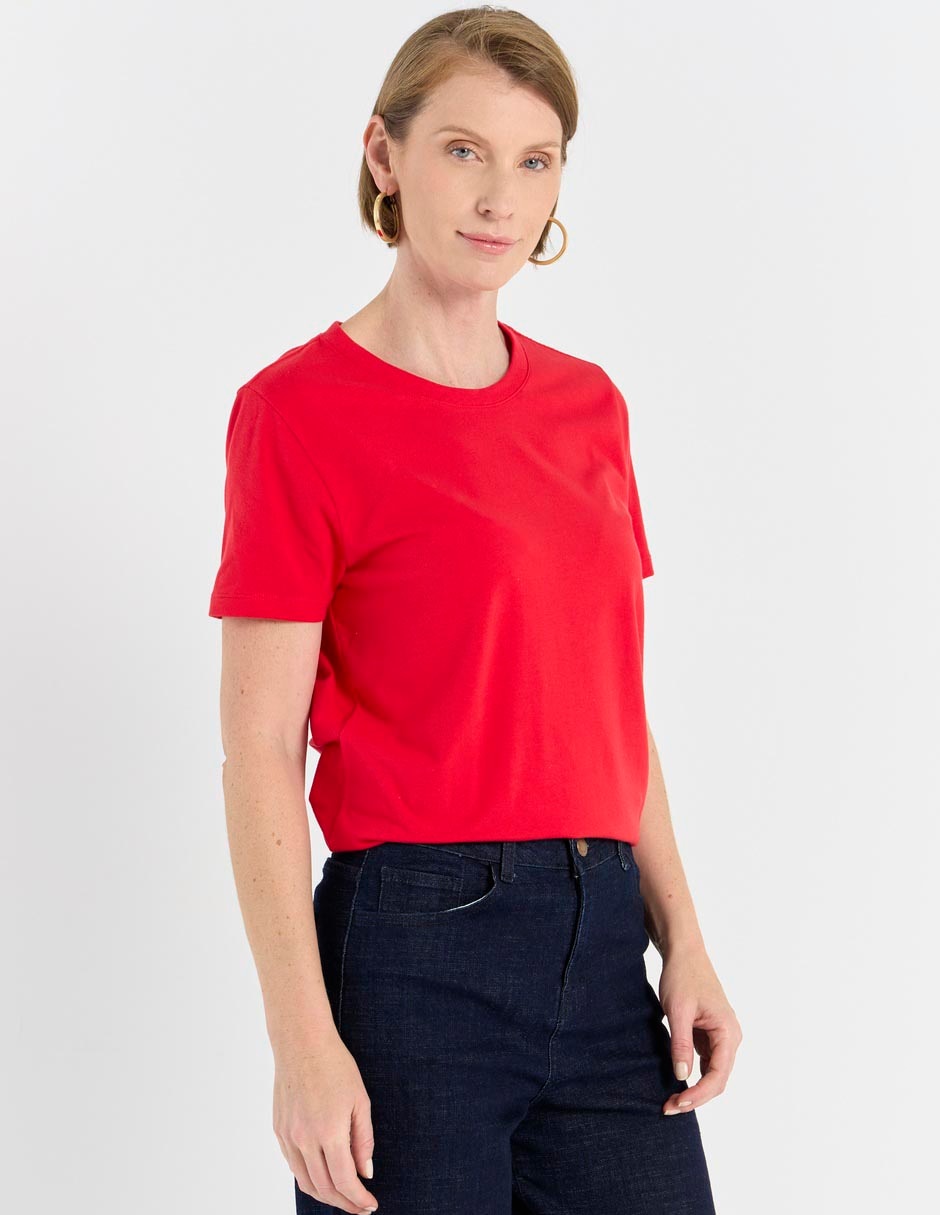 Playera manga corta cuello redondo para mujer Playera manga corta cuello redondo para mujer
