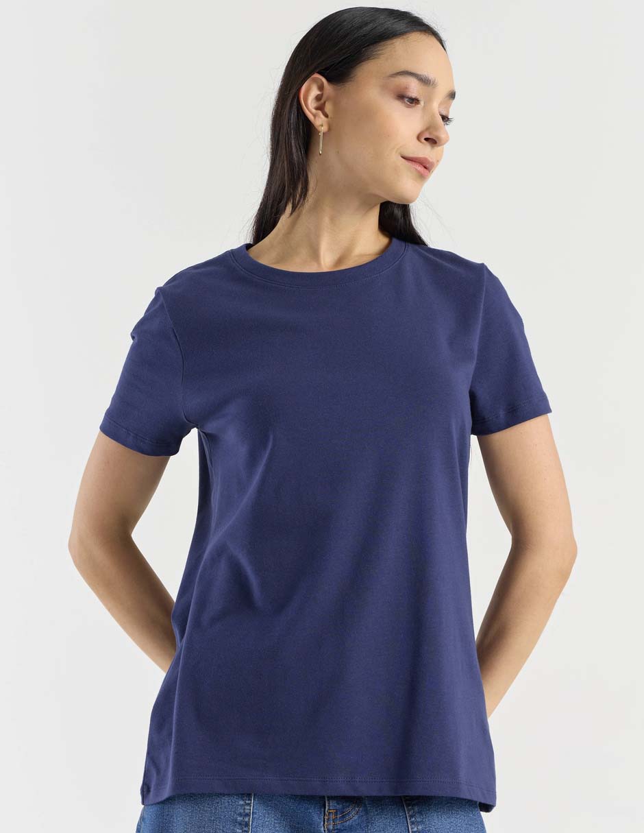 Playera manga corta cuello redondo para mujer Playera manga corta cuello redondo para mujer