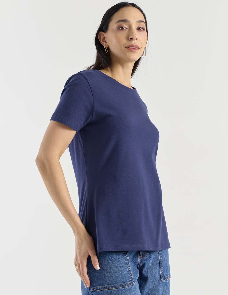 Playera manga corta cuello redondo para mujer 2