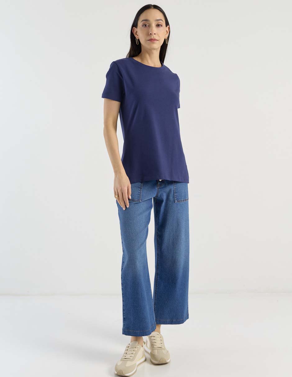 Playera manga corta cuello redondo para mujer 3
