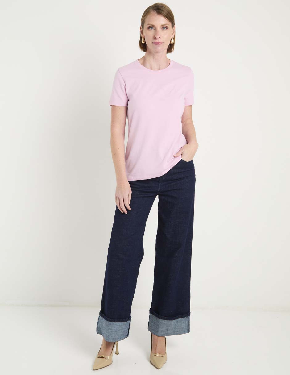 Playera manga corta cuello redondo para mujer 3