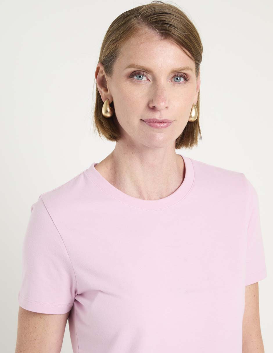 Playera manga corta cuello redondo para mujer 4