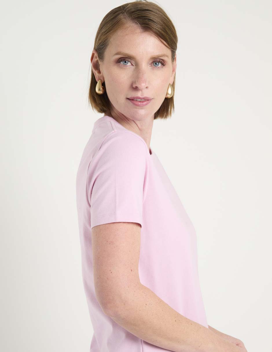 Playera manga corta cuello redondo para mujer 5