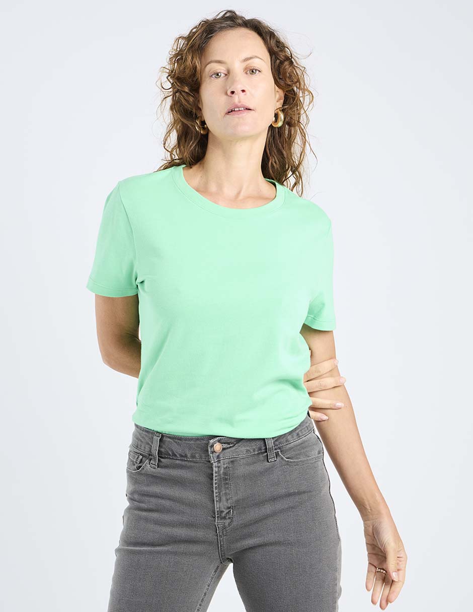 Playera manga corta cuello redondo para mujer Playera manga corta cuello redondo para mujer