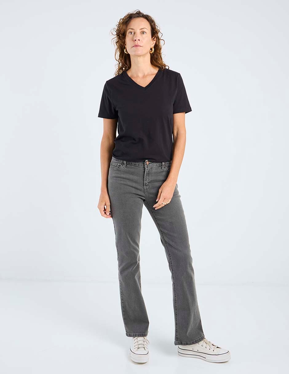 Playera manga corta cuello V para mujer 2