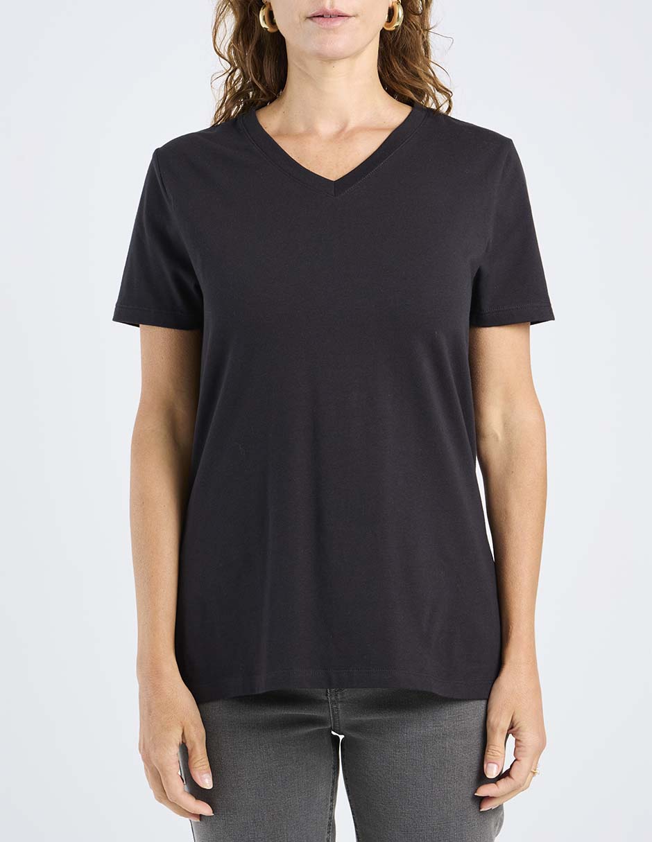 Playera manga corta cuello V para mujer 6